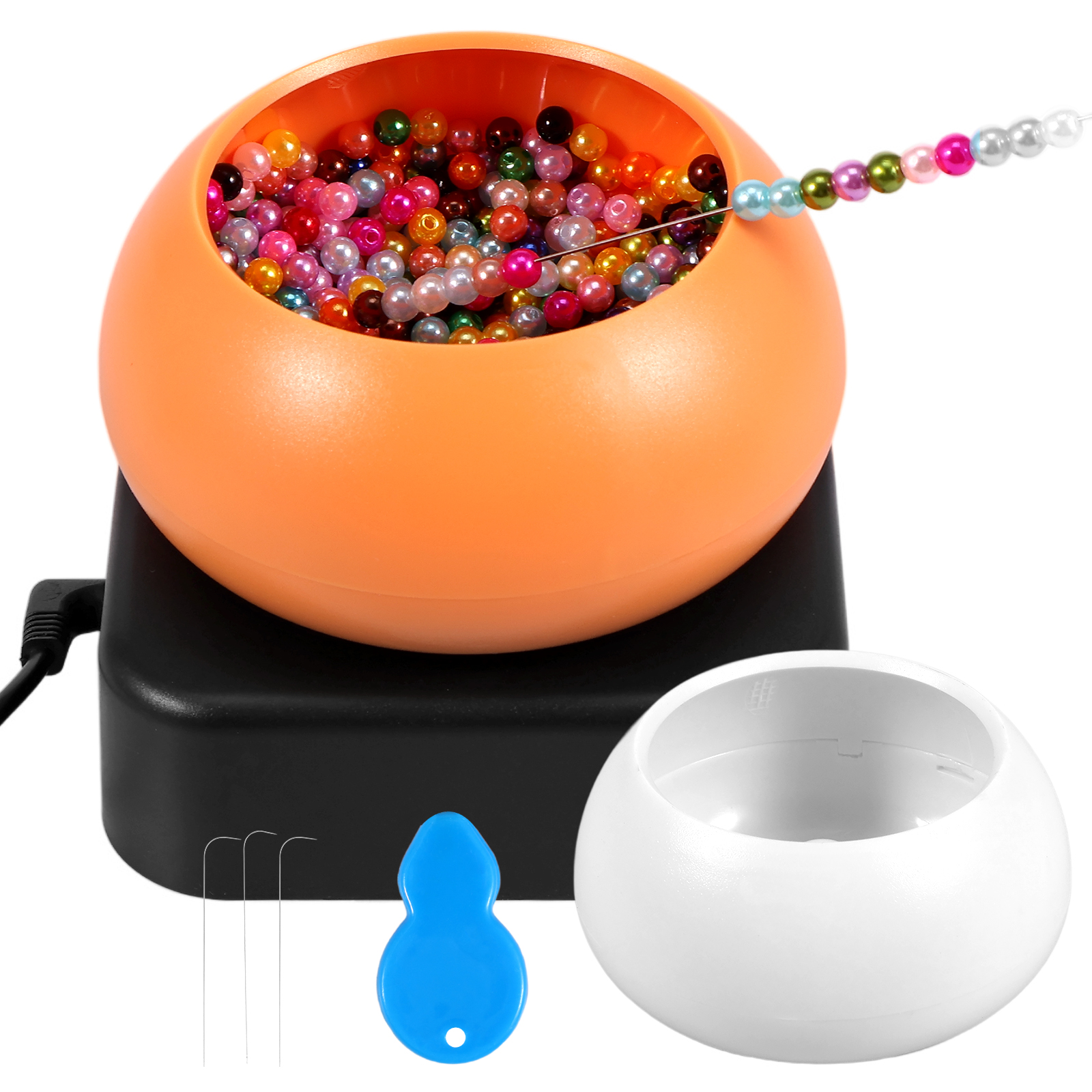 Electric Bead Spinner USB Beading Bowl Spinner Kit Adjustable Speed Spin  Bead Loader with 3 Large Eye Needles Automatic Bead Spinner for Making  Waist Beads Bracelets Jewelry 